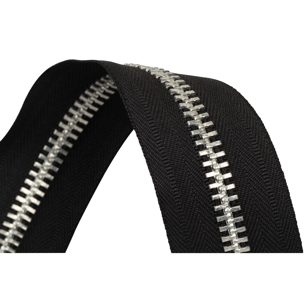 #10 Black, YKK Metal Chain Zipper Tape with Aluminum Teeth