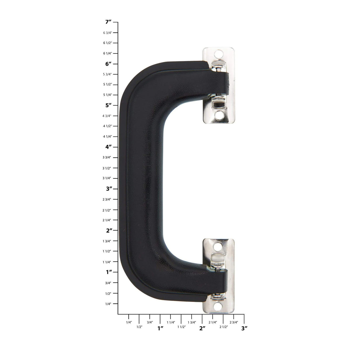 5 1/4" Black, Handle with Nickel Hardware, Plastic