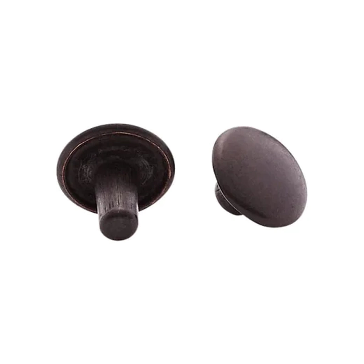 7mm Black, Double Cap Jiffy Rivet, Solid Brass- 100ct