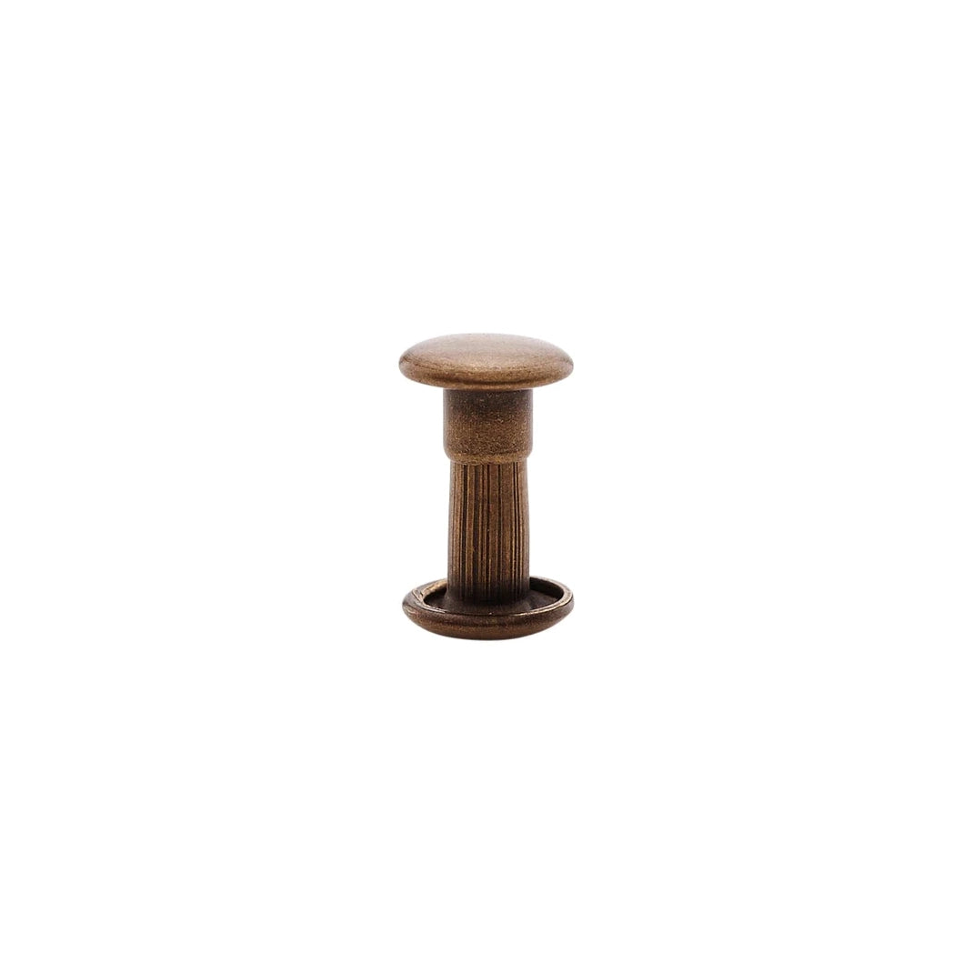 9mm Antique Brass, Double Cap Jiffy Rivets, Solid Brass-100ct
