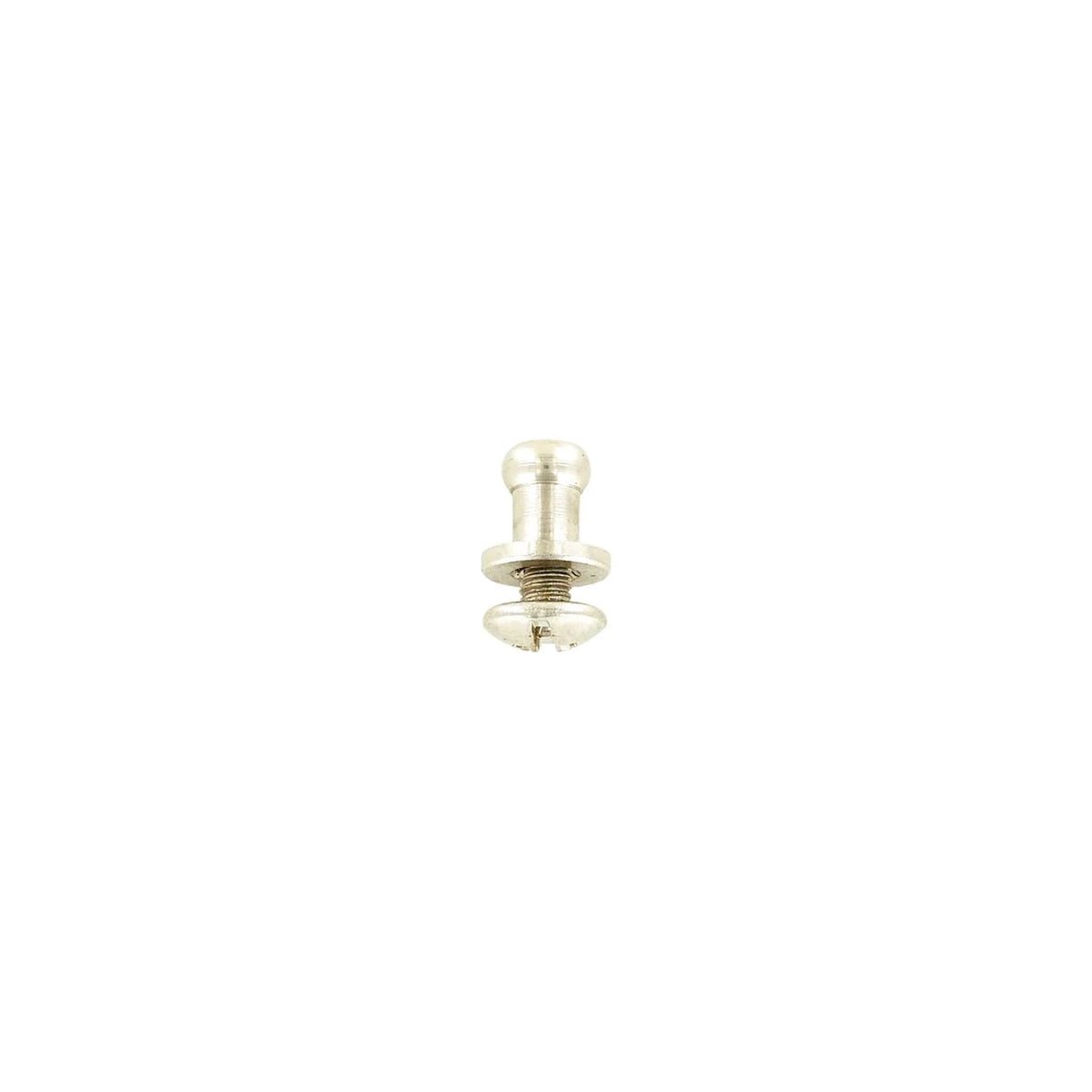7mm, Nickel, Small Collar Button Stud with Screw, Solid Brass - PK5