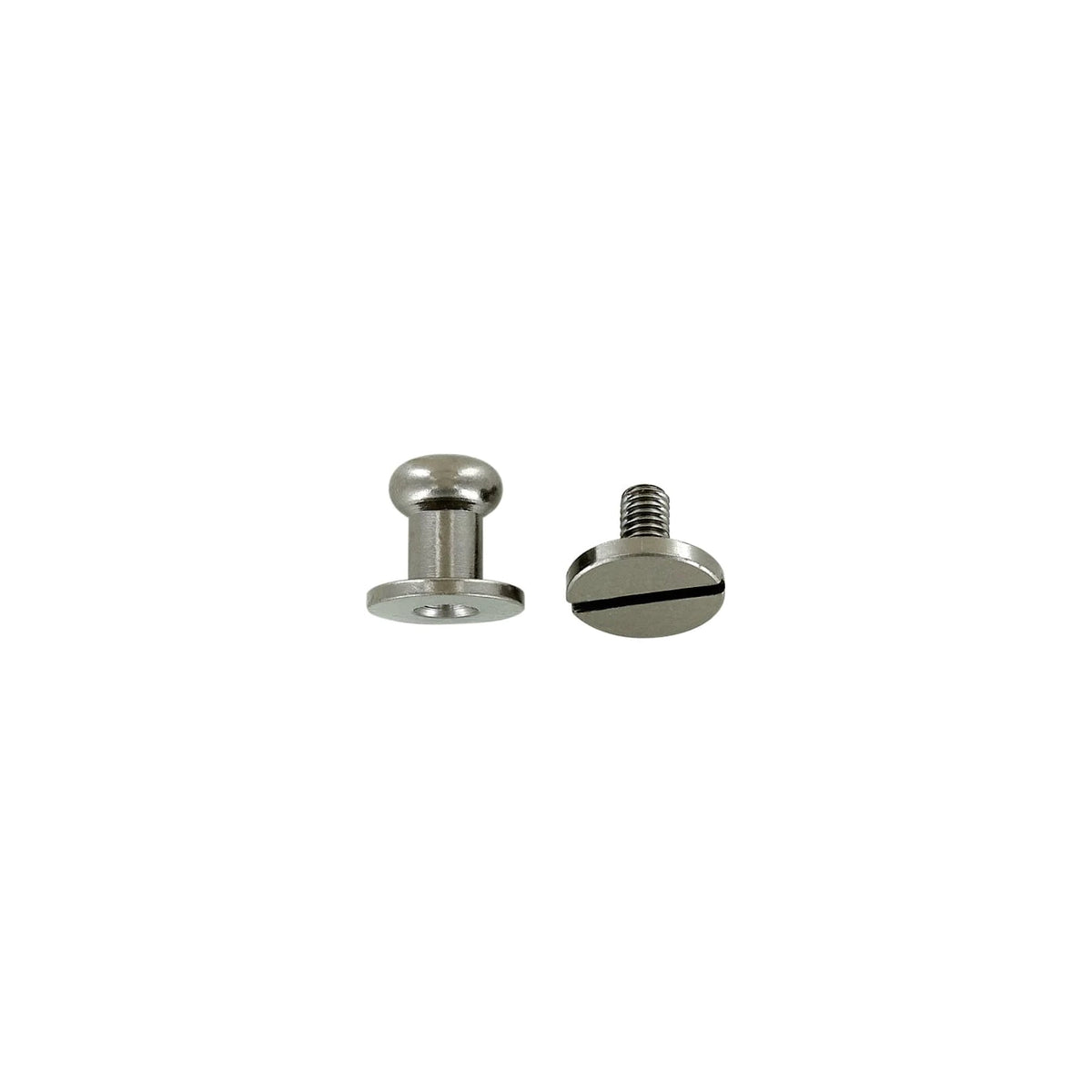 9mm, Gunmetal, Round Top Collar Button Stud with Screw, Solid Brass