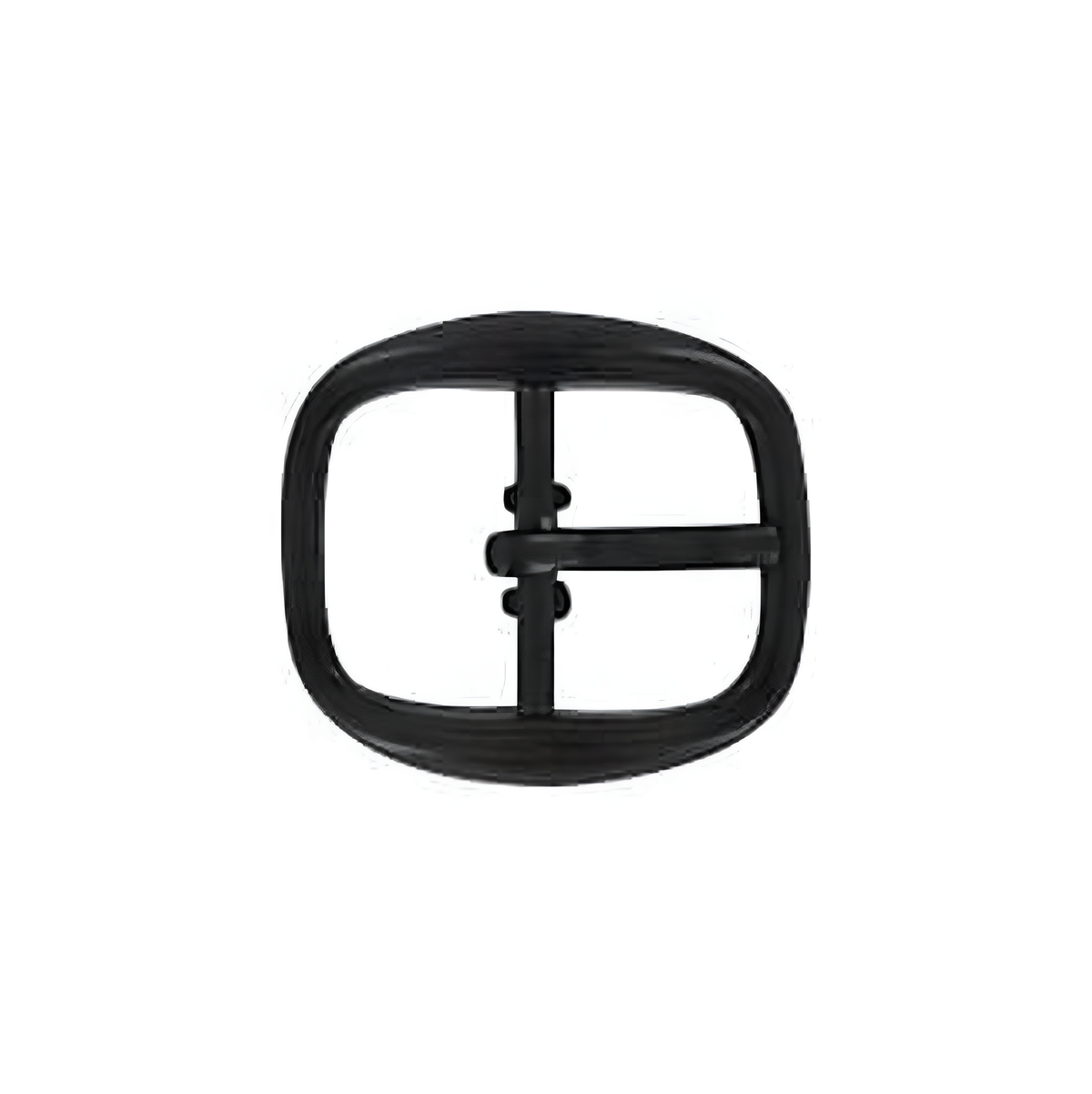 1/2" Black, Rounded Center Bar Buckle, Zinc Alloy