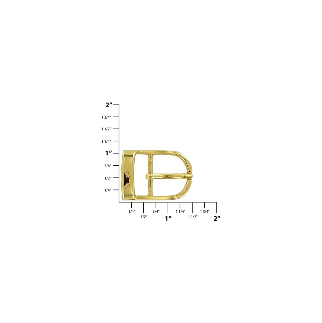 3/4" Shiny Gold, D Shaped Center Bar Buckle, Zinc Alloy