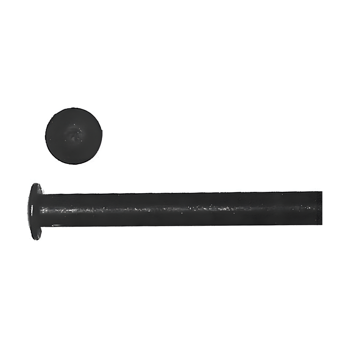 1 3/4" Black, Tubular Rivet, Steel - 12pk