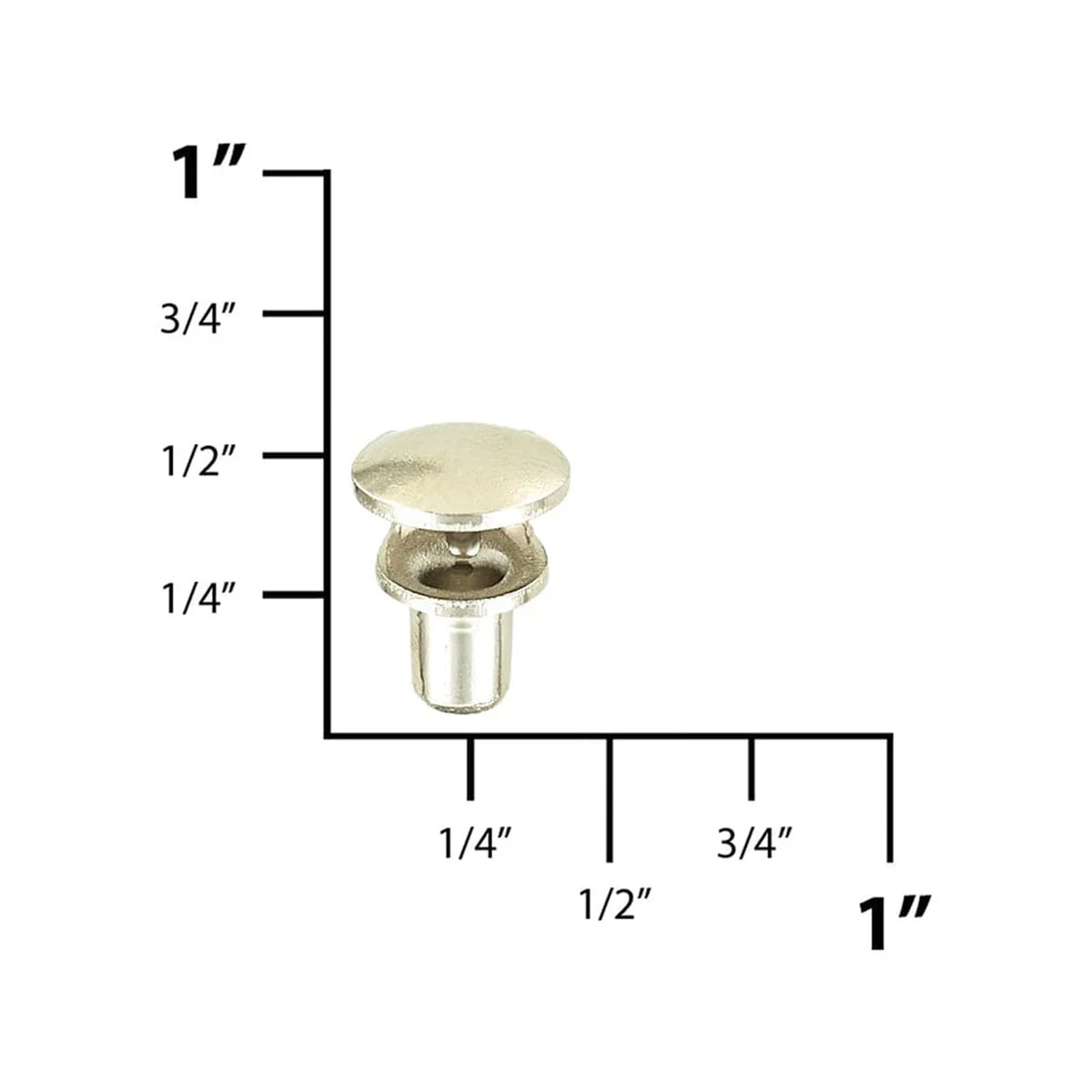 3/8" Nickel, Boot Lace Eyelet Hook, Steel