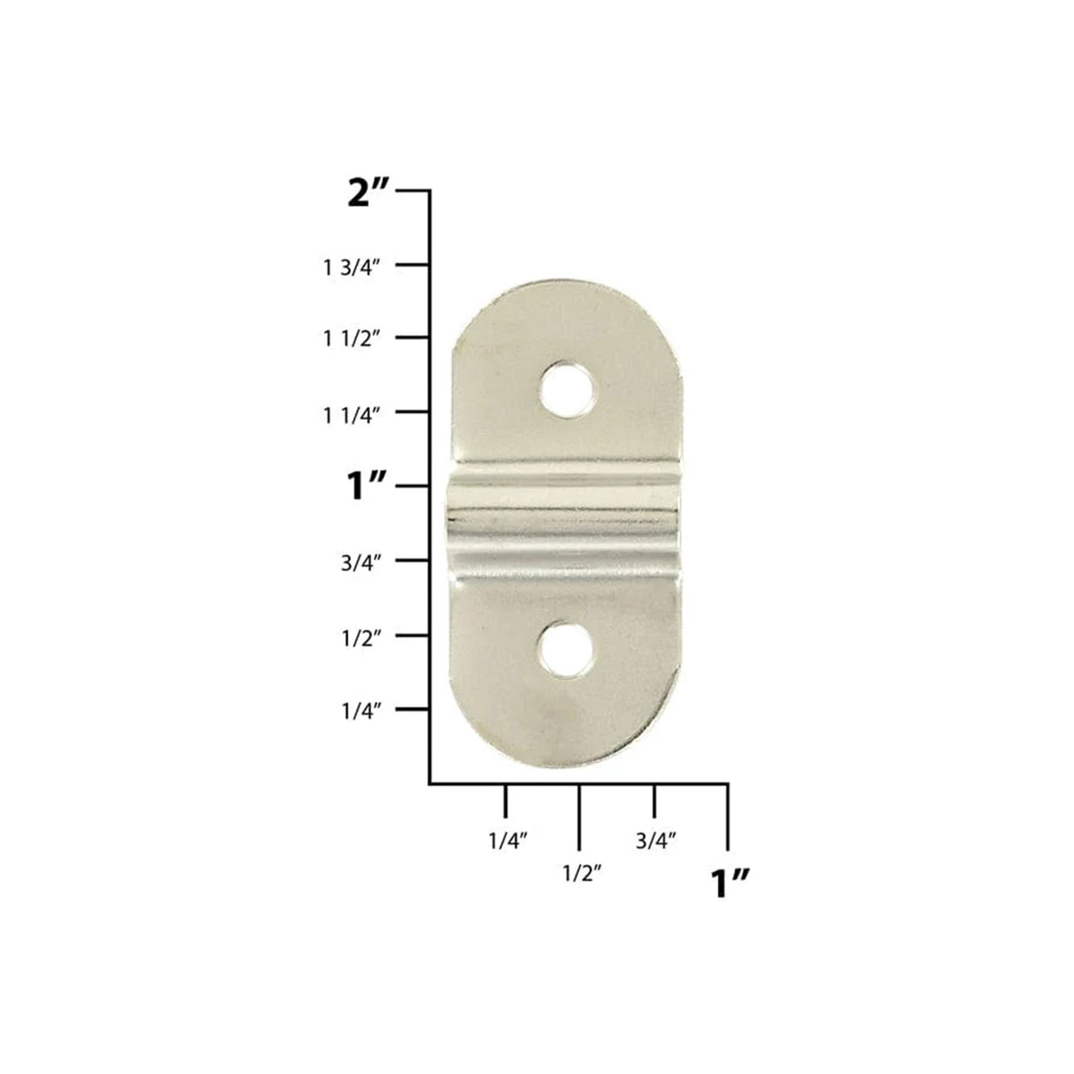 1 1/4" Nickel, D-Ring Mounting Bracket Standard Profile, Steel