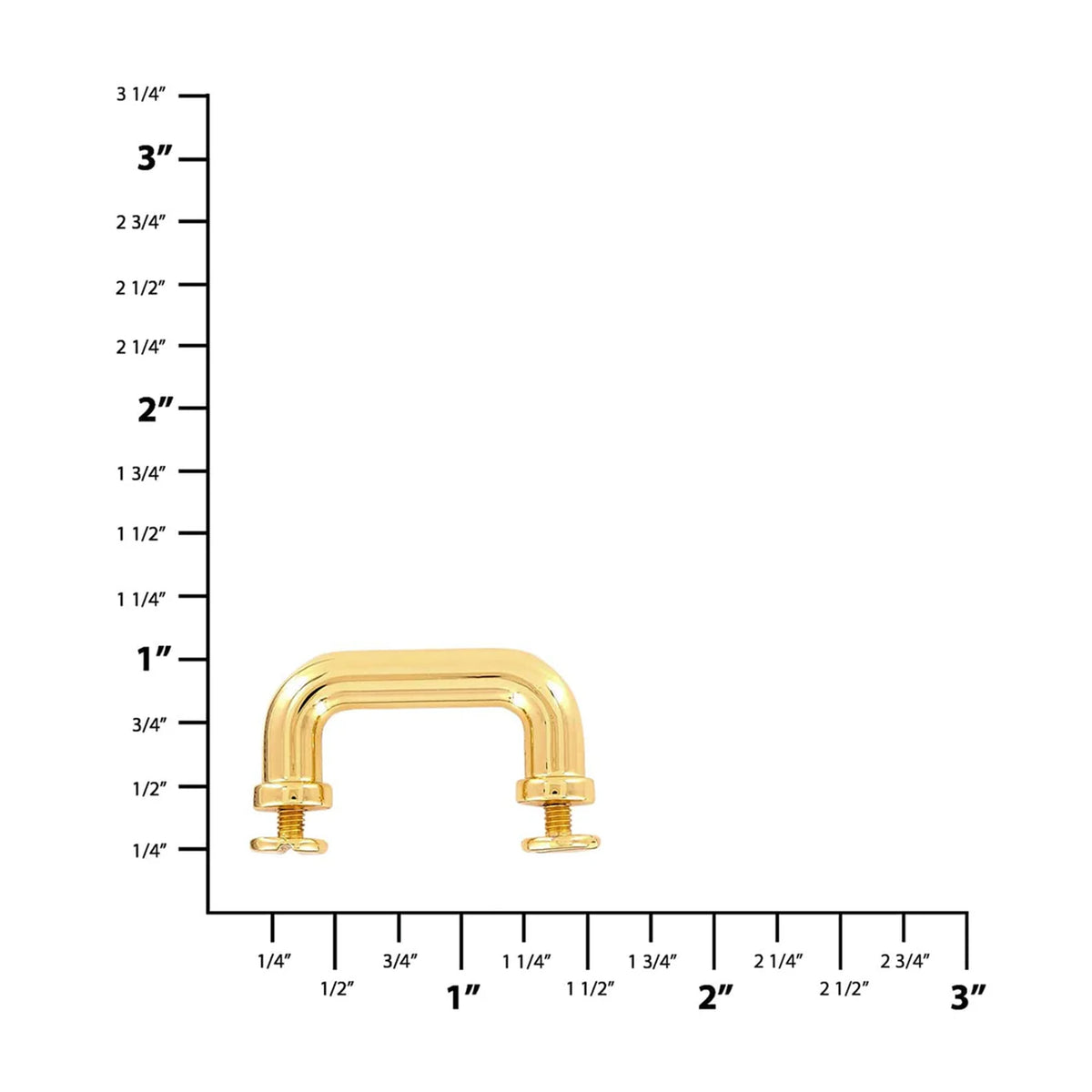 1 1/4" Shiny Gold, Handle Loop, Screw in Bottom, Zinc Alloy