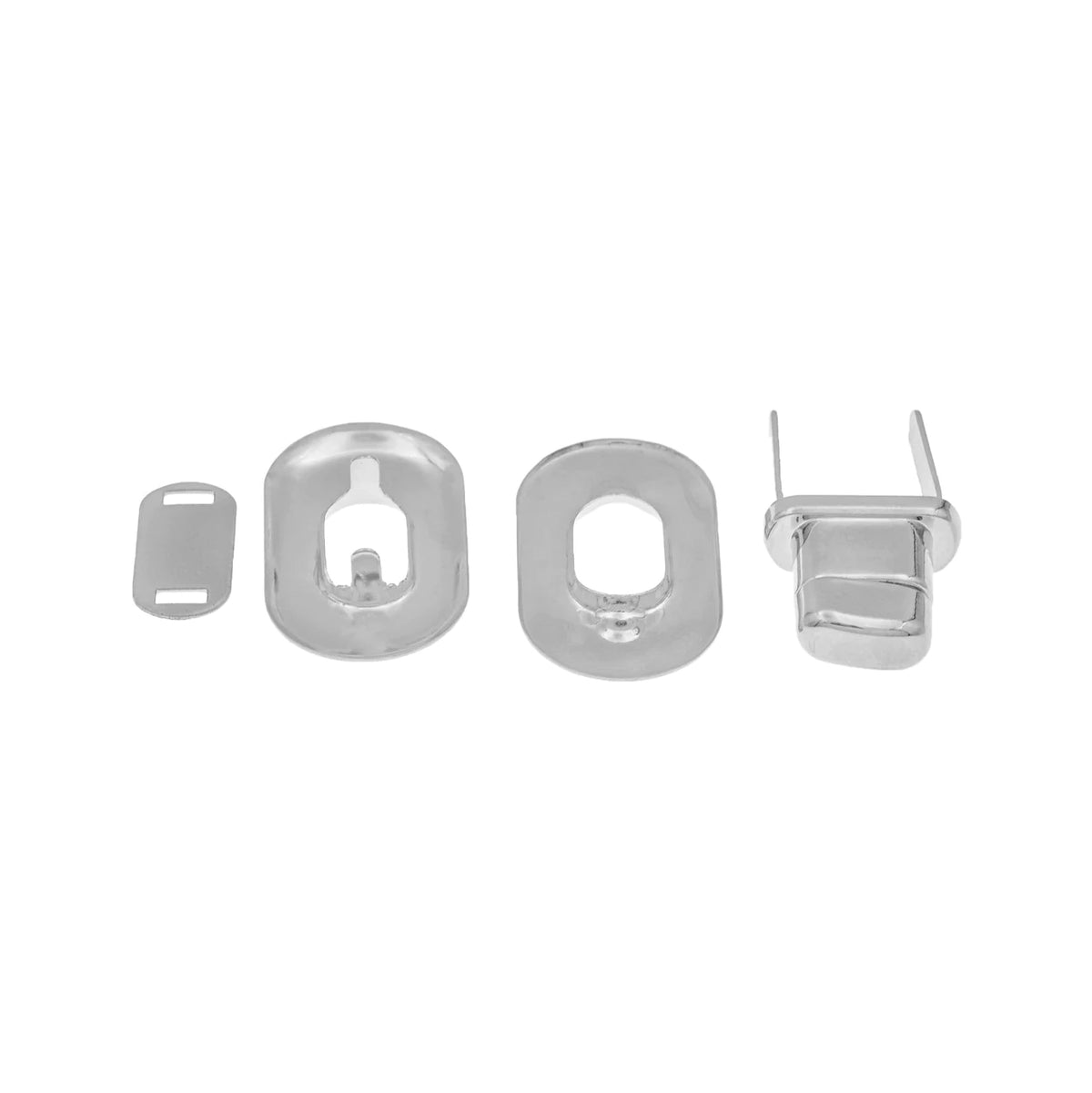 1 1/4" Shiny Nickel, Turn Lock, Zinc Alloy