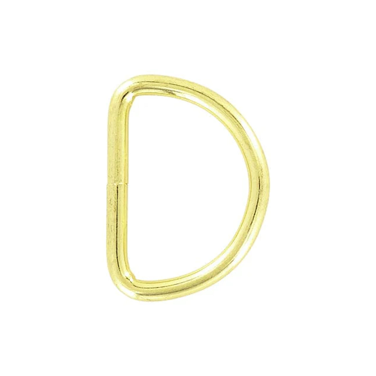 1 1/2" Shiny Brass, Welded D Ring, Steel