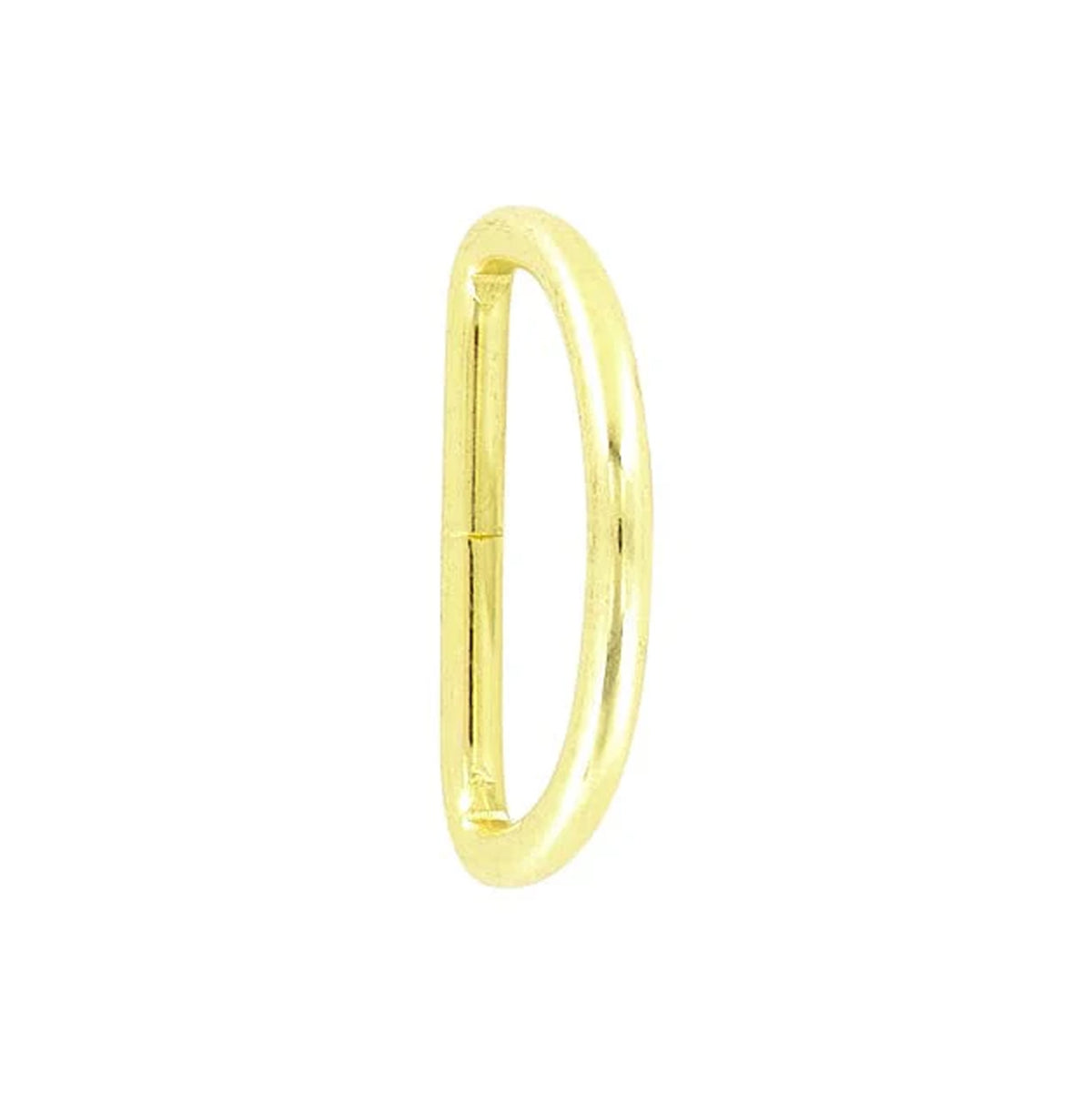 1 1/2" Shiny Brass, Welded D Ring, Steel