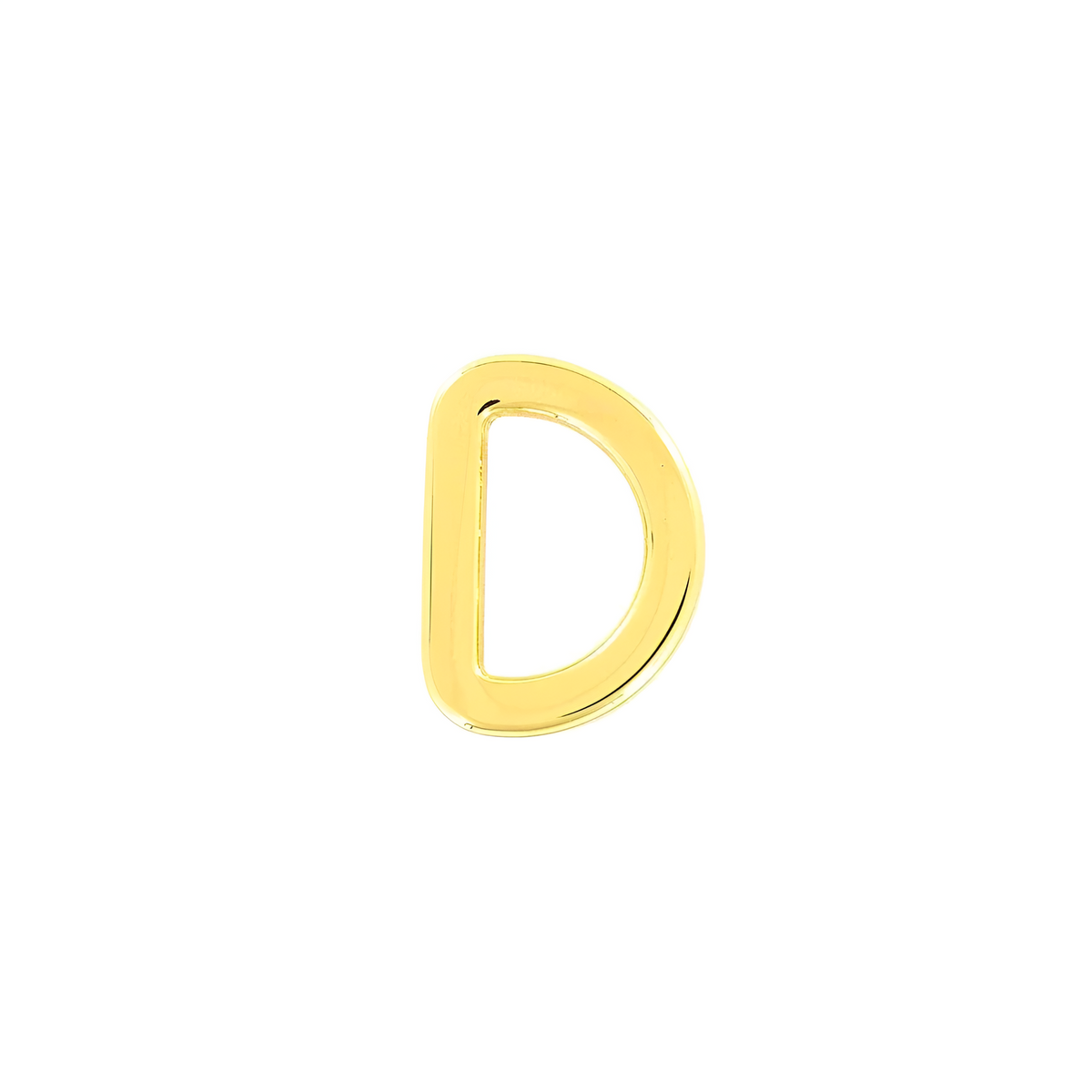 1/2" Shiny Gold, Cast Flat D Ring, Zinc Alloy-PK5