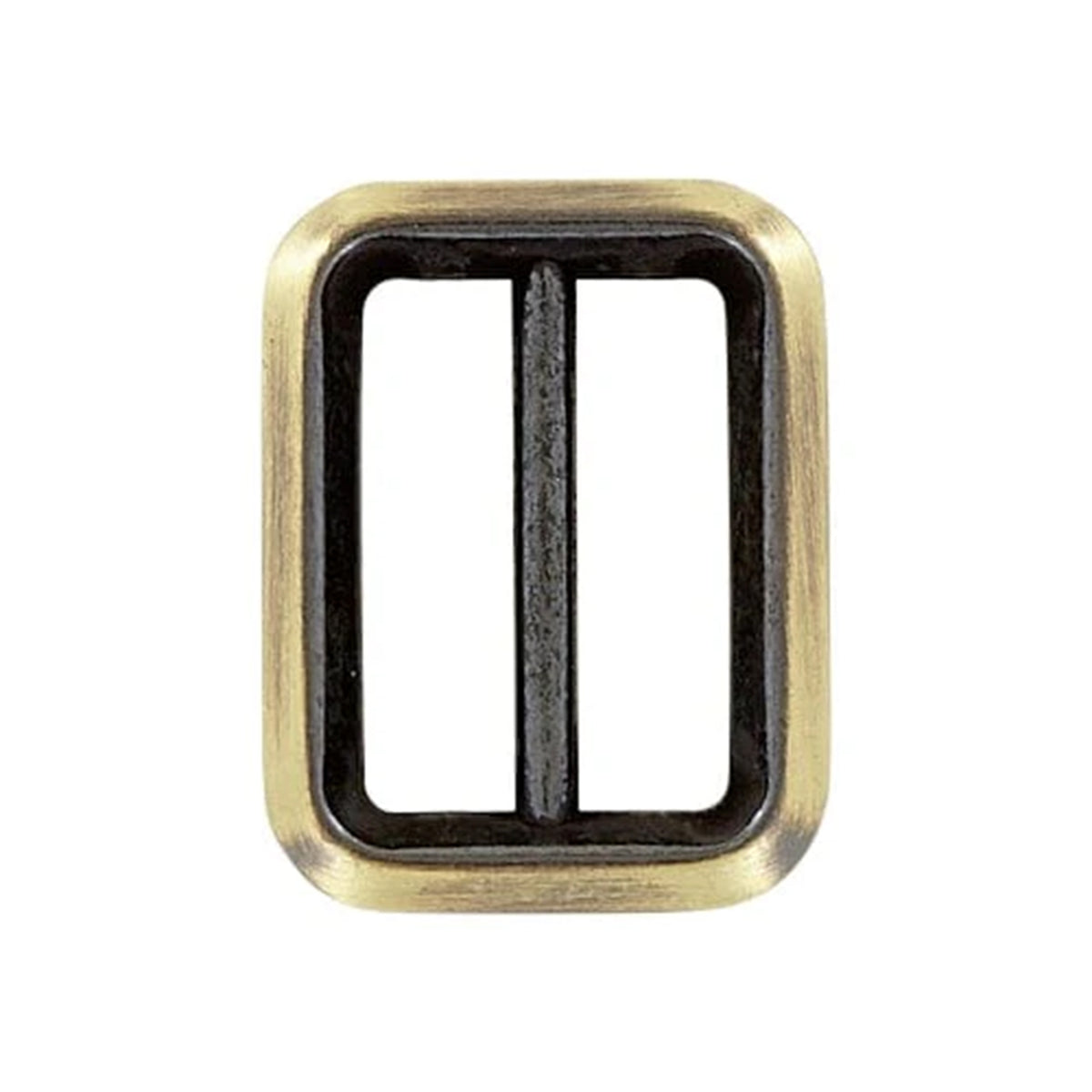 1" Antique Brass, Cast Beveled Cast Double Loop Slide, Zinc Alloy