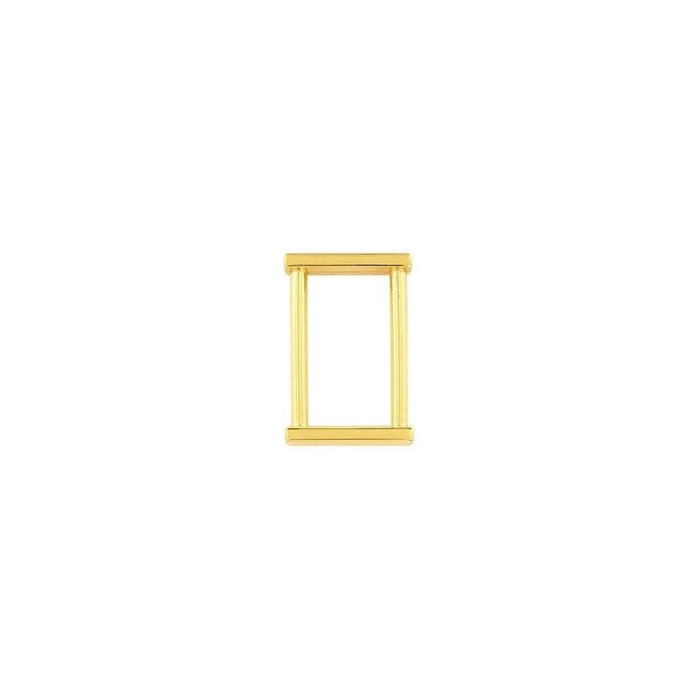 1" Shiny Gold, Compact Rectangular Ring, Zinc Alloy