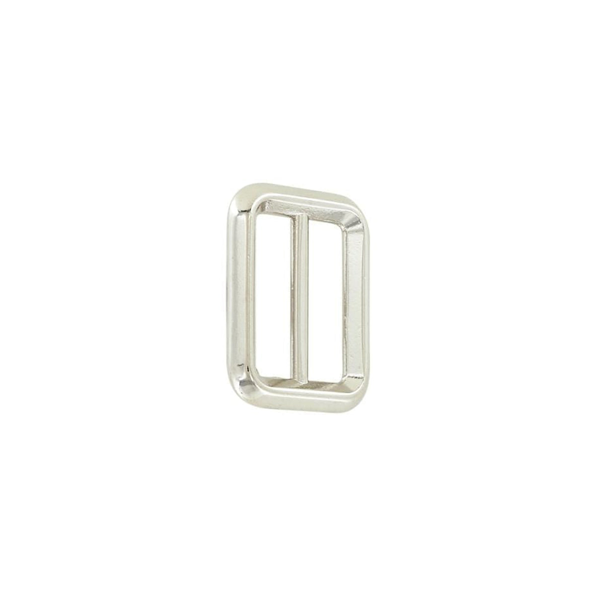 1" Shiny Nickel, Cast Beveled Cast Double Loop Slide, Zinc Alloy