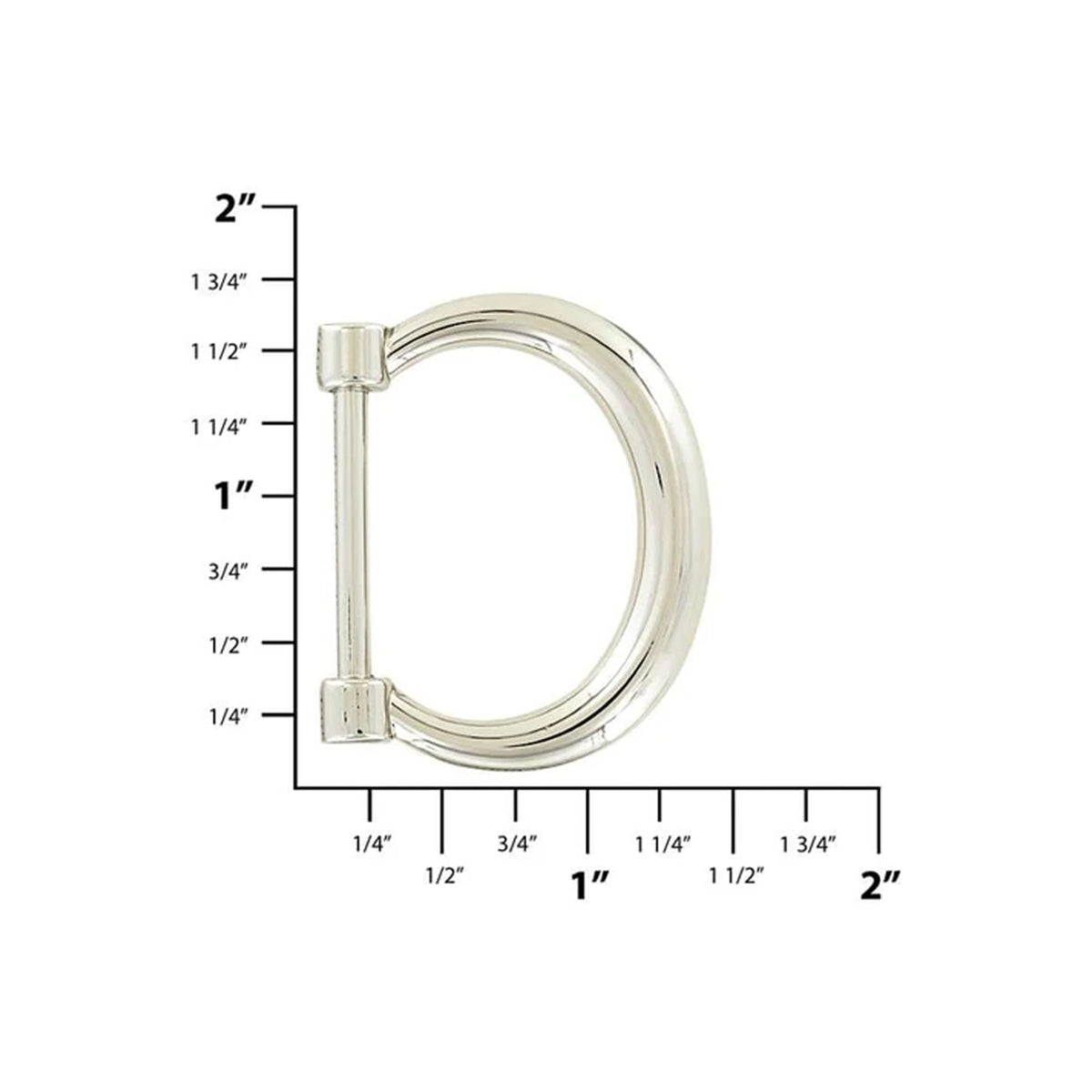 1" Shiny Nickel, Decorative Dee Ring, Zinc Alloy