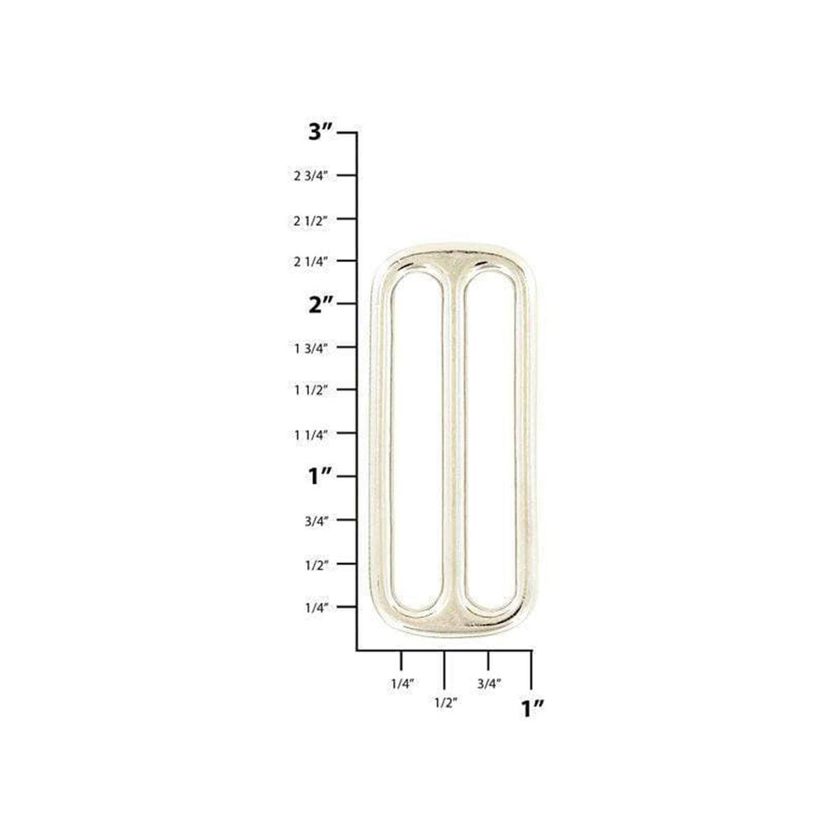 2" Shiny Nickel, Cast Triglide, Solid Brass