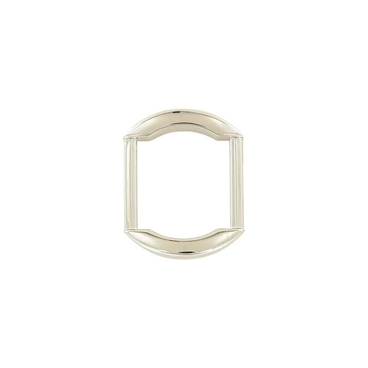3/4" Shiny Nickel, Rectangular Ring with Black Rhinestone, Zinc Alloy