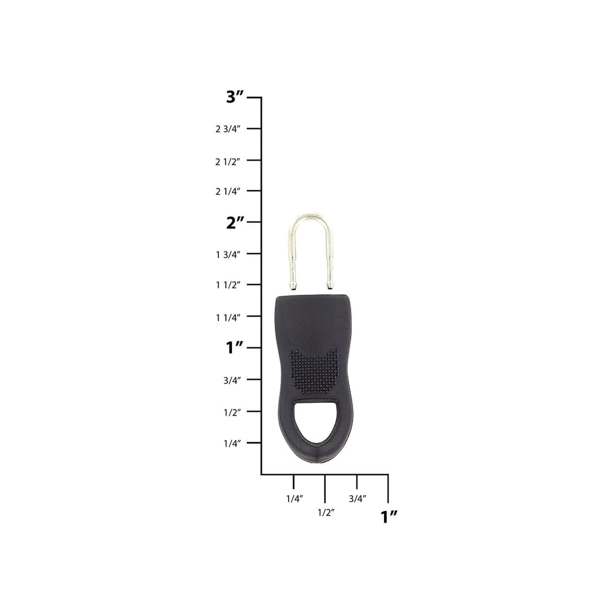 1 3/8" Black, Large Zipper Fixer, Plastic