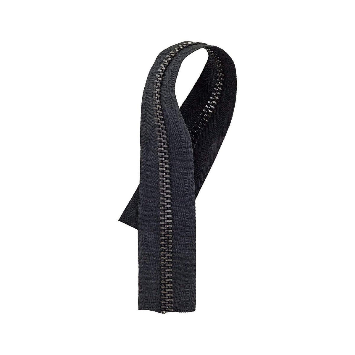 #10 Black, YKK Metal Chain Zipper Tape with Oxidized Teeth