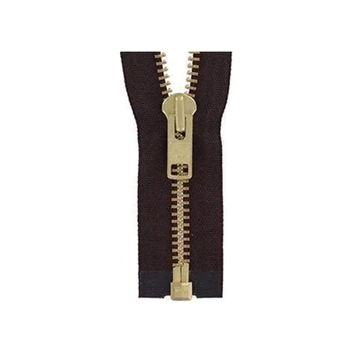 #10 Metal, Brown, 24" YKK Separating Jacket Zipper with Brass Teeth