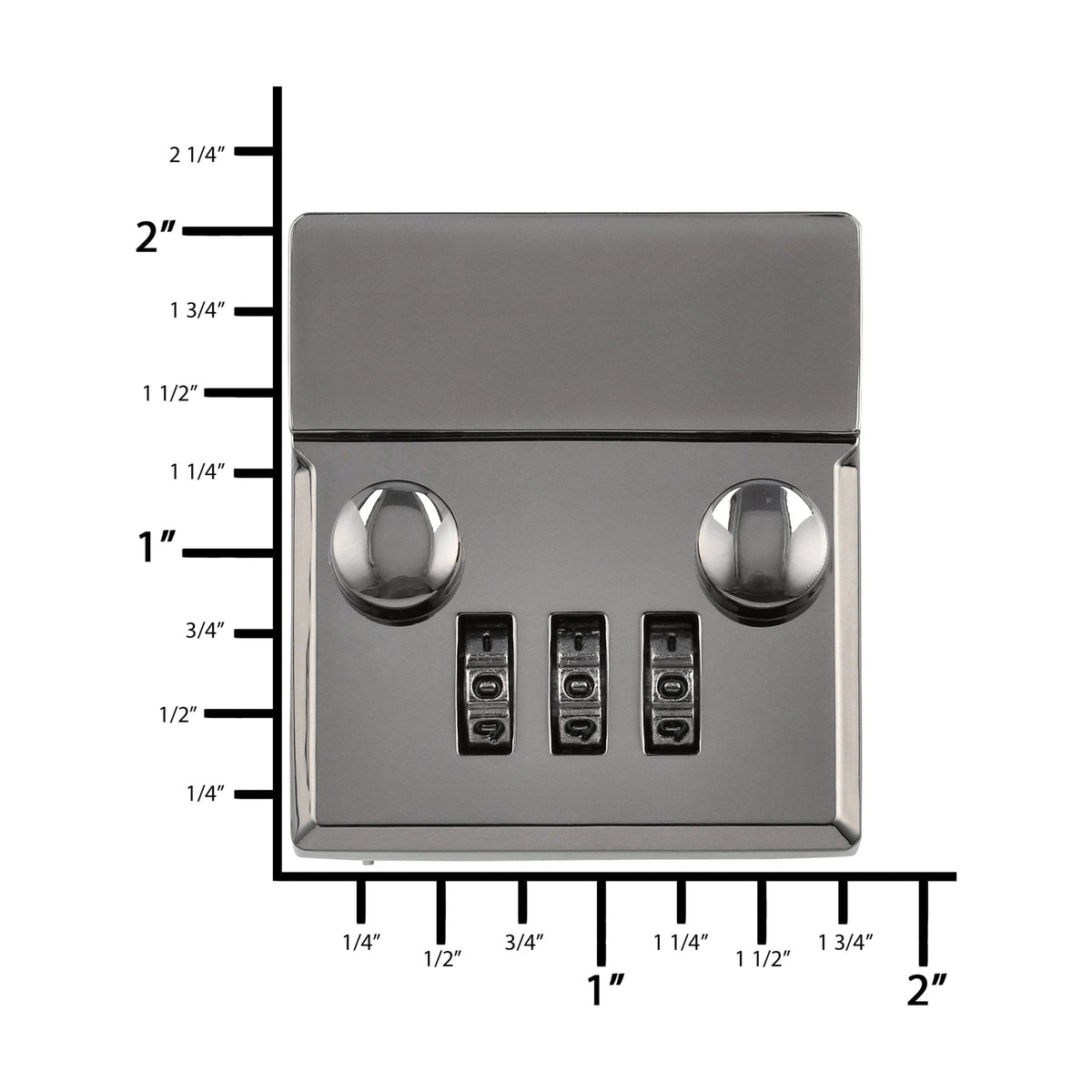 Ohio Travel Bag 1 3/4" Gunmetal, Combination Lock, Zinc Alloy, #L-3617-GUNM L-3617-GUNM