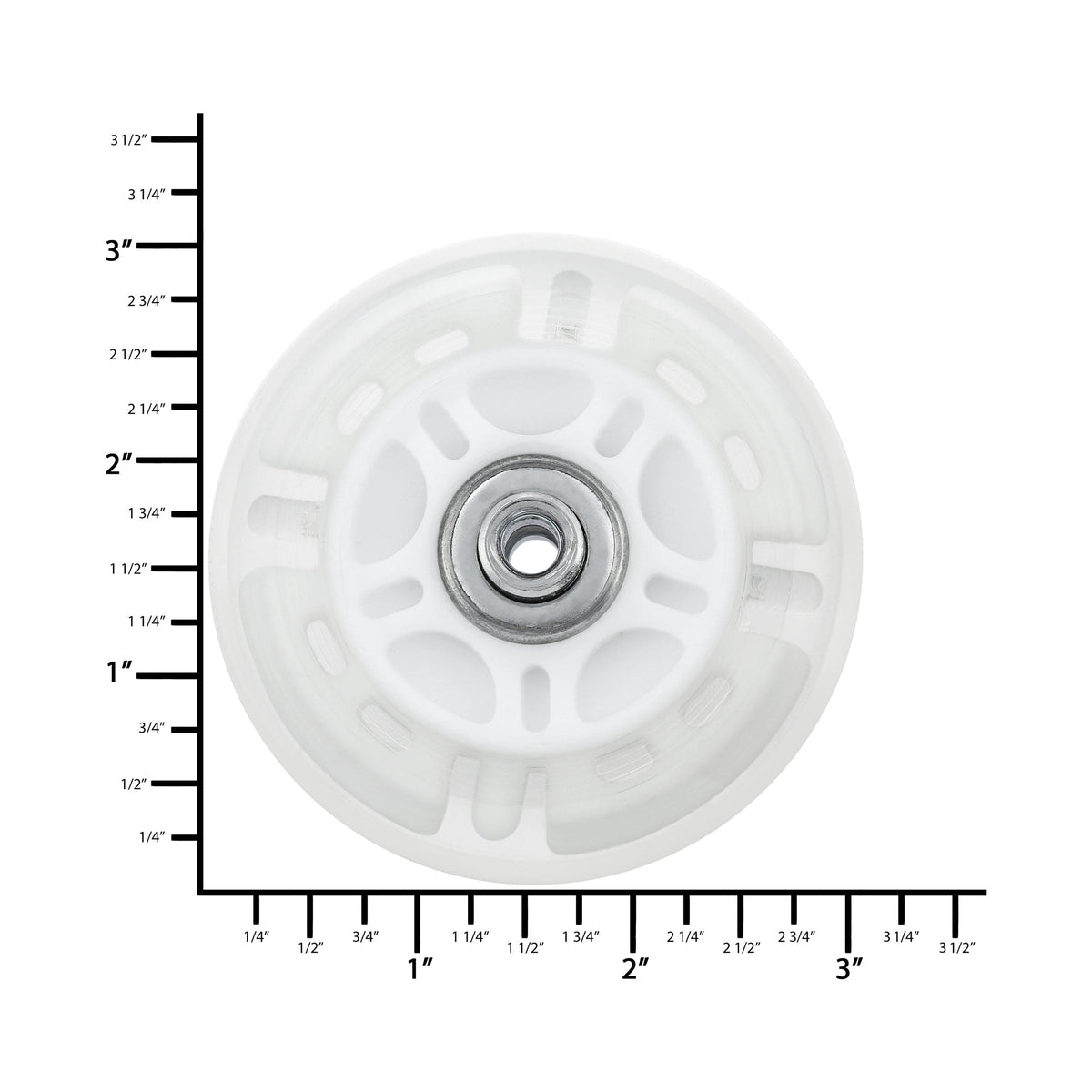Ohio Travel Bag 76mm White, In-line skate wheel with LED Lights, PolyUrethane, #L-3891-WHT L-3891-WHT