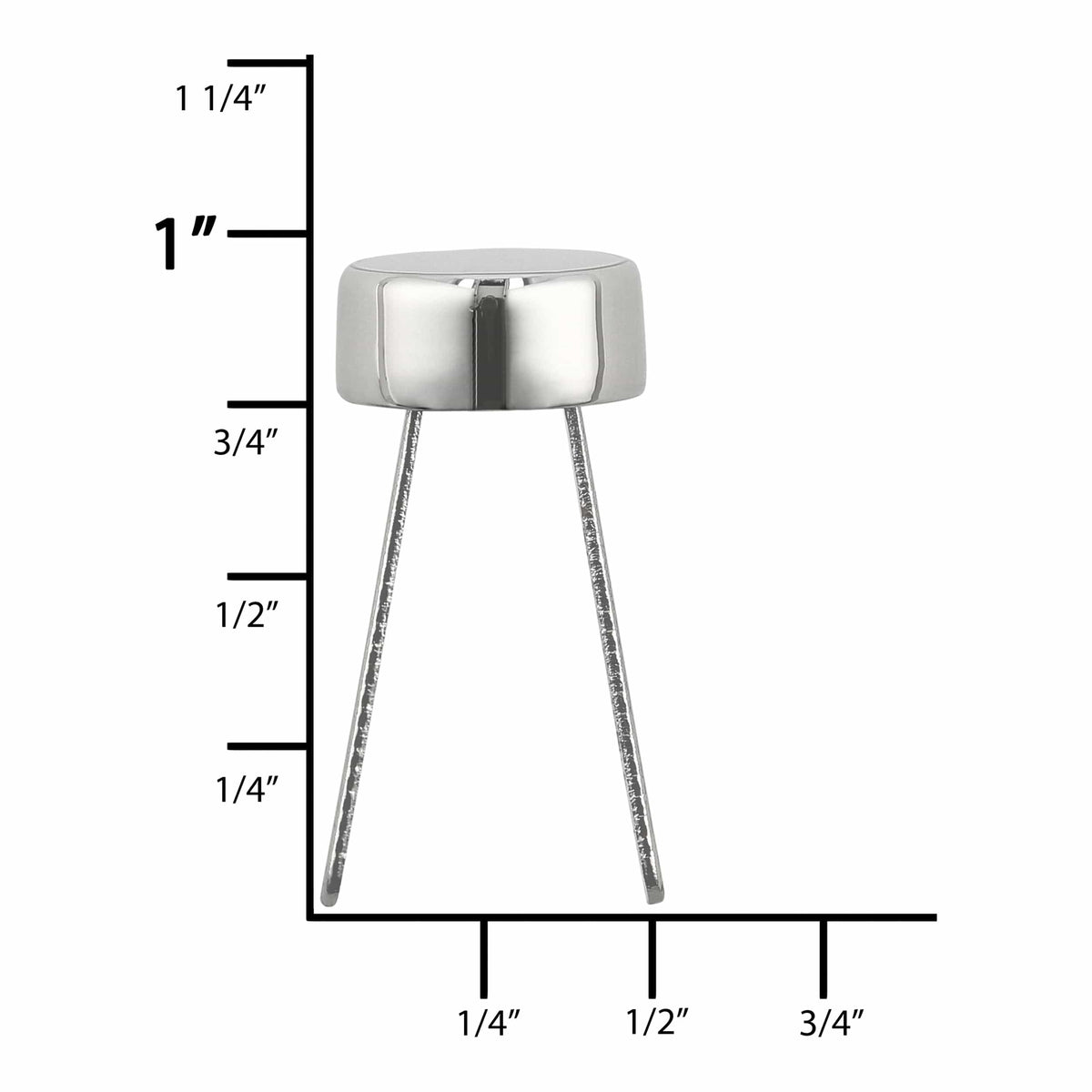 Ohio Travel Bag Adornments 12mm Shiny Nickel, Stud, Zinc Alloy - 5pk, #P-2779-NIC P-2779-NIC