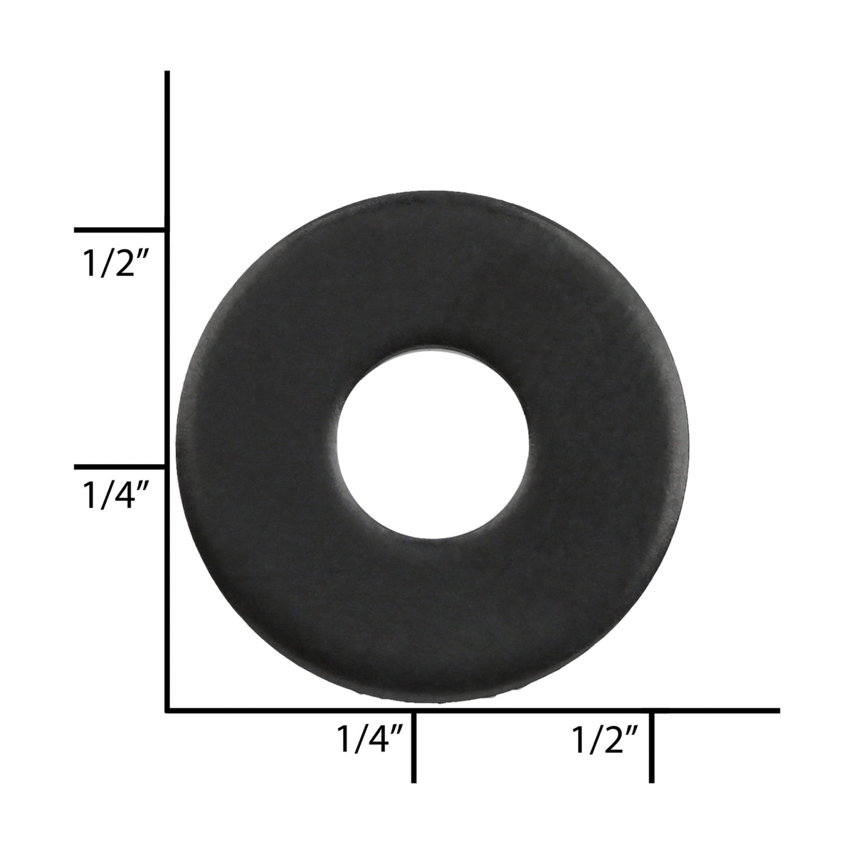 Ohio Travel Bag Fasteners 1/2" Black, Washer, Zinc Alloy - 12 pk, #L-2074-BLK L-2074-BLK