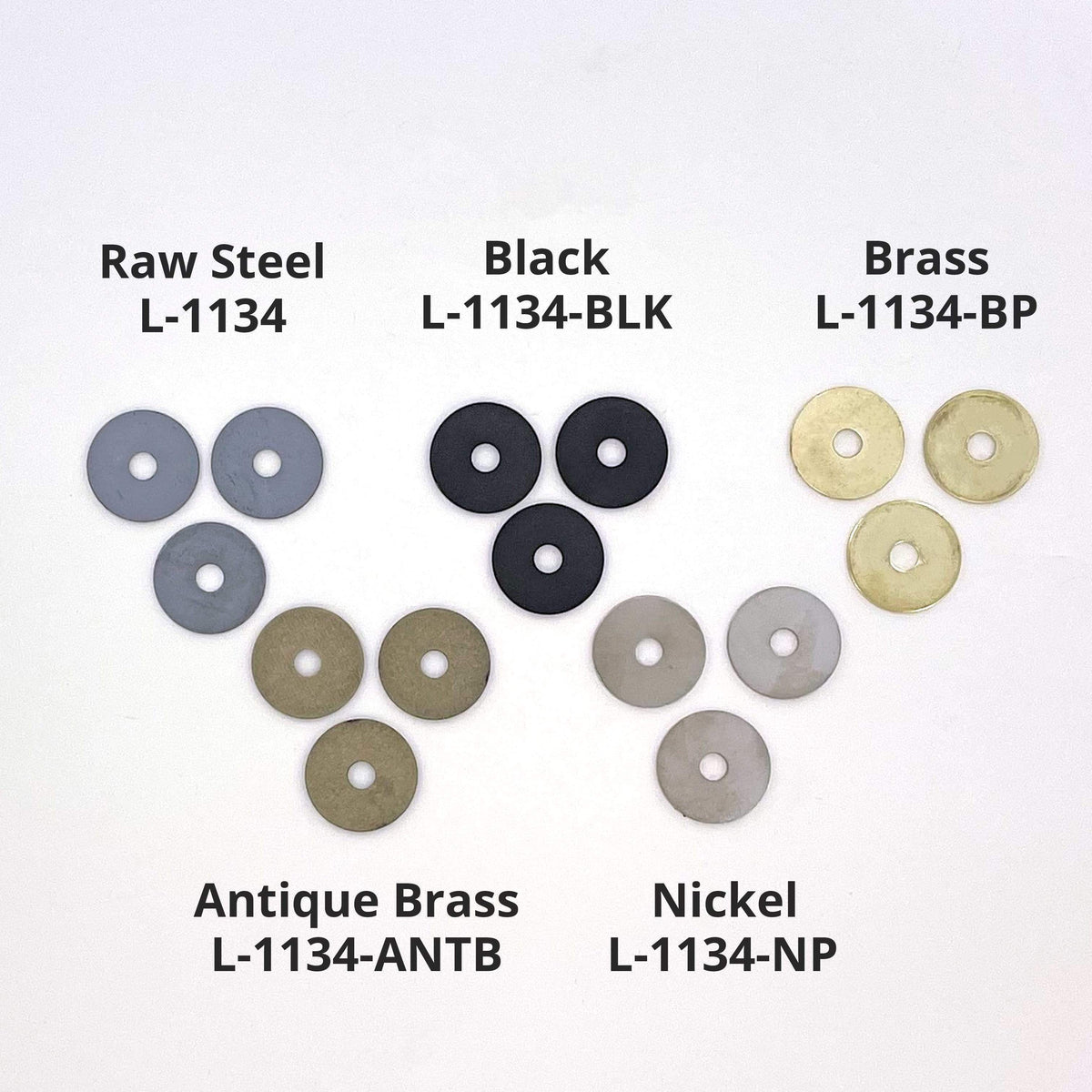 Ohio Travel Bag Fasteners 1/4" Nickel, Washer, Steel - 12 pk, #L-1134-NP L-1134-NP