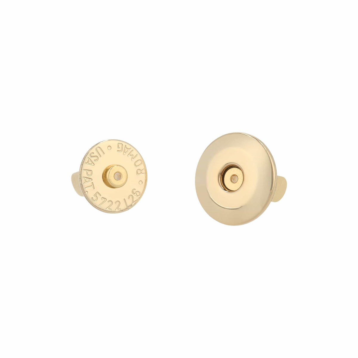 Ohio Travel Bag Fasteners 15mm Gold, Beveled Low Profile Magnetic Snap, Steel, #P-2405-GOLD P-2405-GOLD
