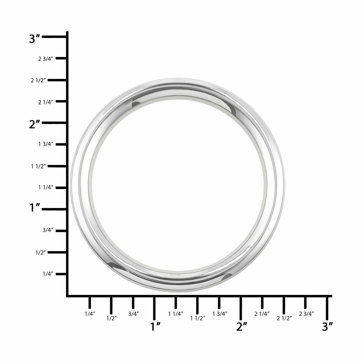 Ohio Travel Bag Rings & Slides 2" Shiny Nickel, Heavy Solid Round Ring, Zinc Alloy, #P-2550-NIC P-2550-NIC