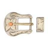 Floral Buckle and Loop Set, Stainless Steel, 5/8"