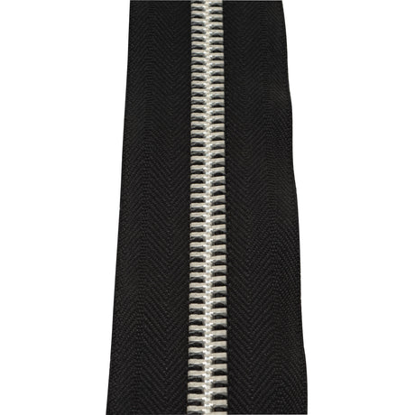 #10 Black, YKK Metal Chain Zipper Tape with Aluminum Teeth