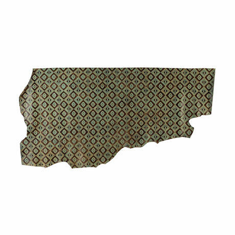 Embossed Leather, 2/3 oz., Aztec Turquoise/Brown