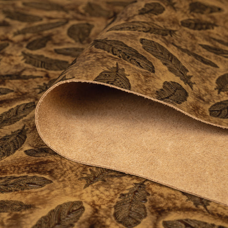 Embossed Leather, 2/3 oz., Mini Plumas Brown