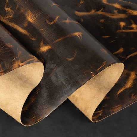 Sample, Burnt Chiptan American Bison Leather