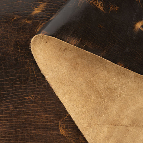 Sample, Burnt Chiptan American Bison Leather