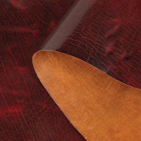 Sample, Burnt Chiptan American Bison Leather