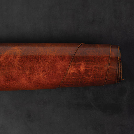 Sample, Burnt Chiptan American Bison Leather