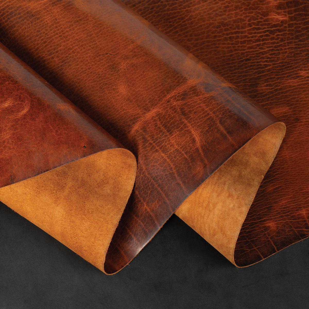 Sample, Burnt Chiptan American Bison Leather