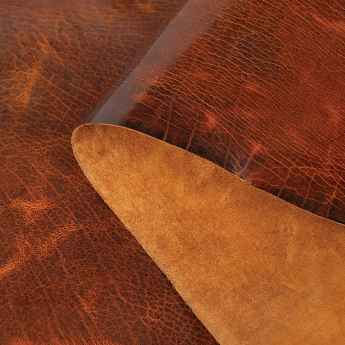 Sample, Burnt Chiptan American Bison Leather