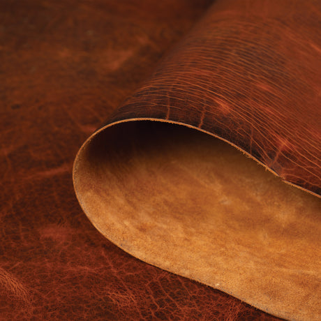 Sample, Burnt Chiptan American Bison Leather