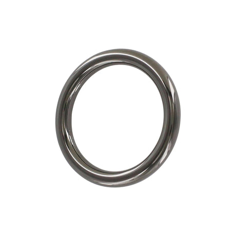 1 1/2" Shiny Gunmetal, Cast Round Ring, Zinc Alloy