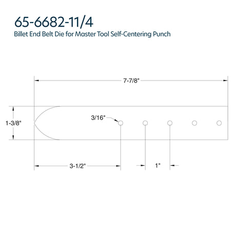 Billet End Belt Die for Master Tool Self-Centering Punch