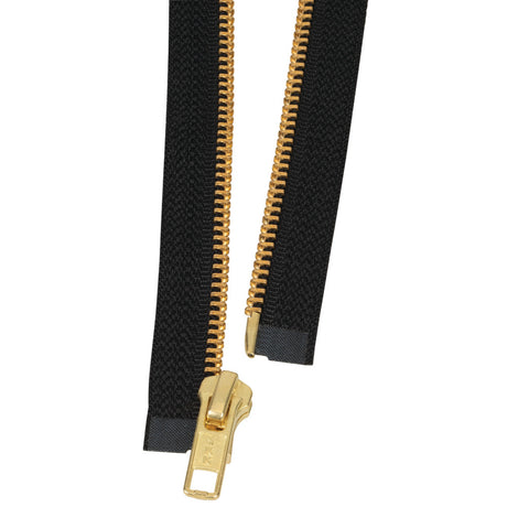 #5 Metal, Black, 24" YKK Separating Jacket Zipper with Brass Teeth