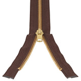 #5 Metal, Brown, 24" YKK Separating Jacket Zipper with Brass Teeth