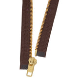#5 Metal, Brown, 36" YKK Separating Jacket Zipper with Brass Teeth