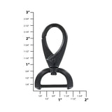 1" Matte Black, Lever Swivel Snap Hook, Zinc Alloy