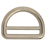 1" Nickel Plated, Cast Double Loop D-Ring, Zinc Alloy